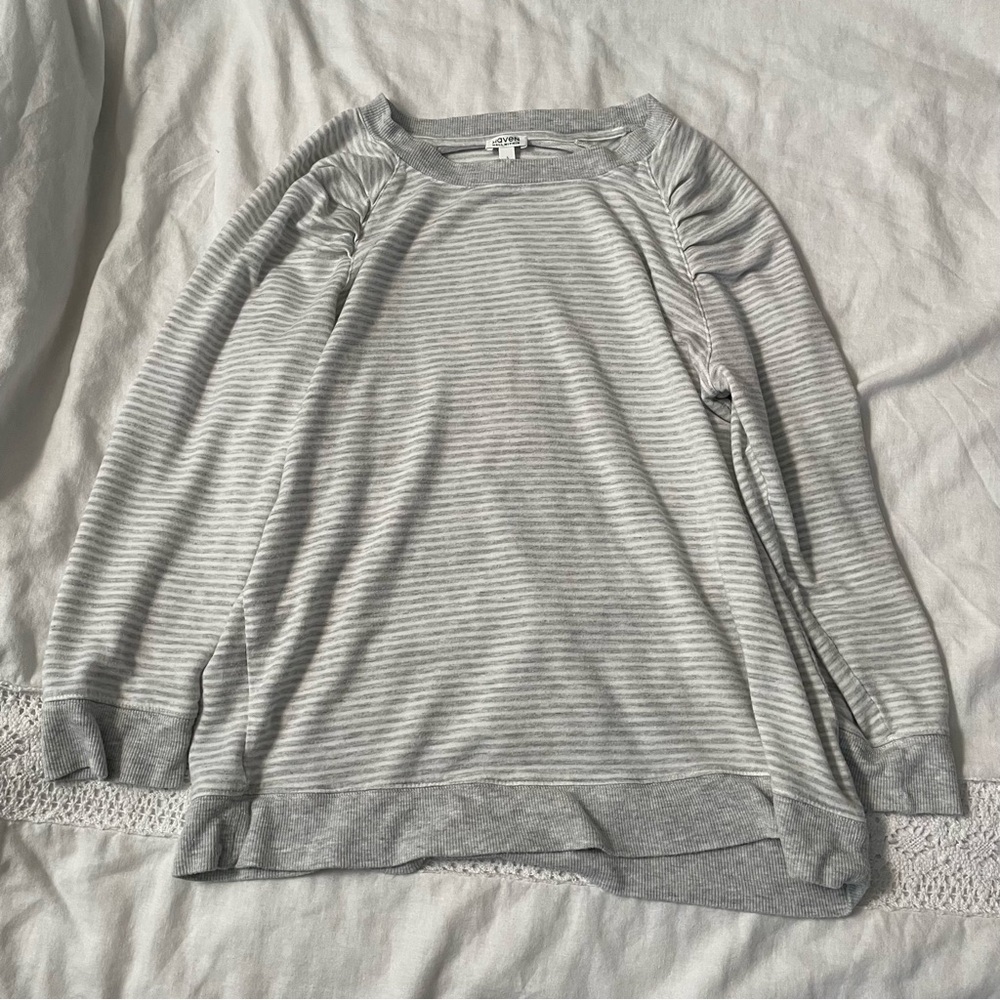 Haven Well Within SMALL Crew striped top 3/4 sleeve soft comfy